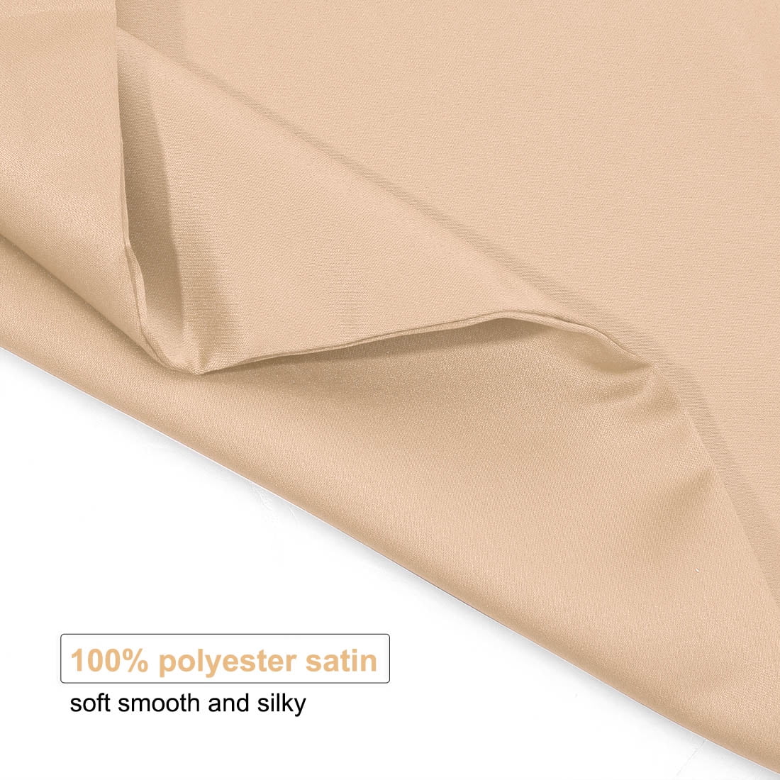 Unique Bargains 6 Pack Satin Pillowcase with Zipper, Queen, Champagne