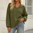 thumbnail image 2 of BUIGTTKLOP Oversized Sweatshirts for Women Casual V Neck Pullover Tops Long Sleeve Fall Fashion Tops, 2 of 8