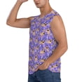 thumbnail image 3 of Lsque Pugs and Flowers Print Men's Cotton Blend Sleeveless Muscle Shirts (S-3XL)- Moisture Wicking, Odor Protection, UPF 30+,3X-Large, 3 of 8