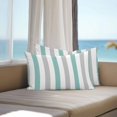 thumbnail image 3 of Turquoise Grey Stripe Lumbar Pillow Covers 20x12 Inch Set of 2, Modern Farmhouse Vertical Striped Waterproof Outdoor Pillow Covers, Decorative Cushion Pillowcases for Couch, Sofa, Bed, Garden, Patio, 3 of 9