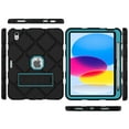 thumbnail image 3 of ELEHOLD Case for iPad 10th Generation 10.9 inch 2022, Slim Heavy Duty Shockproof Rugged Protective Cover with Built-in Stand for 10.9" iPad 10th Gen,Black + Blue, 3 of 5