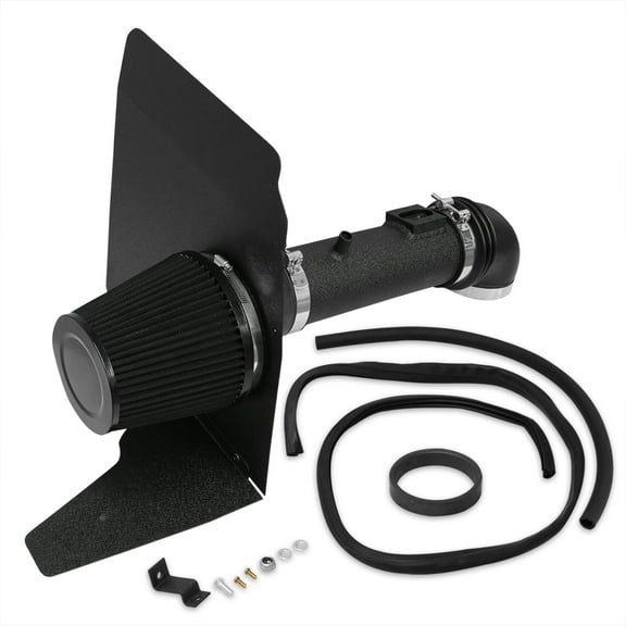 AJP Distributors Cold Air Intake CAI Induction Engine Motor Cooling System Black Aluminum Piping Pipe Kit   Heat Shield Filter Compatible/Replacement For Chevrolet Chevy Camaro 3.6L V6 2010 2011 10 11