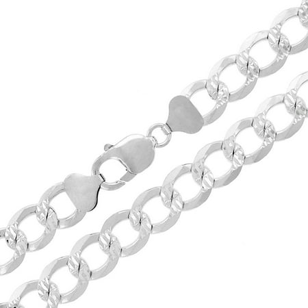 cuban 5mm curb sterling chain italian solid necklace diamond cut link silver dialog displays option button additional opens zoom