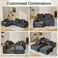 thumbnail image 4 of HOMREST 118" L-Shaped Modular Sectional Sofa for Living Room, Corduroy Upholstery Cloud Sofa with Movable Ottoman, Oversized Boneless Couch with Deep Seat No Assembly Required (Charcoal Blue), 4 of 7