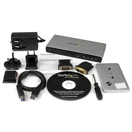 StarTech.com - DVI Dual-Monitor USB 3.0 Docking Station - Black / Silver
