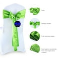 thumbnail image 6 of MDS Pack of 25 Satin Chair Sashes Bow Sash for Wedding and Events Decor -parrot green, 6 of 7
