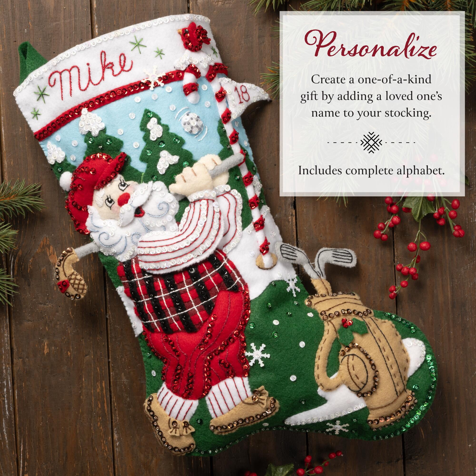Bucilla Hole-in-One Santa 18 in Multicolor Felt Stocking Kit