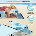 thumbnail image 3 of Ktaxon Outdoor Oversized Tanning Chair, Patio Beach Lounge Chair with Face Hole & Carrying Bag, Laying Out Chairs for Beach Sun Tanning, Blue, 3 of 7