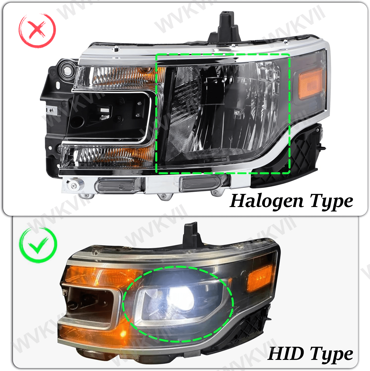 For 2009-2019 Ford Flex with HID Type Headlamp - 2X D3S Front HID Xenon Headlight Bulbs High Low Beam