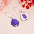 thumbnail image 4 of Purple Charoite 925 Sterling Silver Earring, 12X10 mm Oval Gemstone Earring, Purple Earring, Christmas Gift, Unique Jewelry Earring V772E140721, 4 of 4