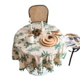 thumbnail image 4 of XmhyTop-A printed tablecloth, round dining table cloth, cotton and linen printed flower tea cover cloth, home desktop decoration tablecloth (green, 150cm), 4 of 4