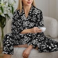 thumbnail image 4 of Goofa Snake Printed Women’s 2 Piece Pajama Set Super,Pajamas Women's Long Sleeve Sleepwear Soft Button Down Loungewear Pjs Lounge Set Nightwear-, 4 of 9