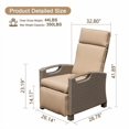thumbnail image 5 of Mondawe Outdoor Recliner Chair, Patio Recliner with Hand-Woven Wicker, Flip Table Push Back, Adjustable Angle, 6.8'' Thickness Cushions, Reclining Lounge Chair for Indoor and Outdoor, Beige, 5 of 9