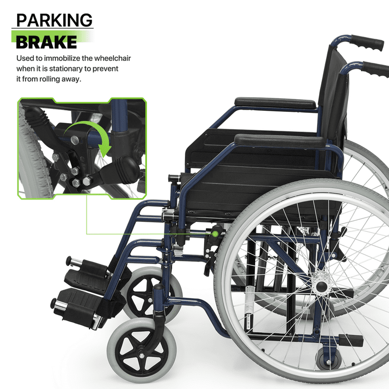 Magshion Self Propelled Foldable Transport Wheelchair, Lightweight Wheelchair with Flip Back Padded Armrests, Detachable Swing-away Footrests and Hand Magshion Self Propelled Foldable Transport Wheelchair, Lightweight Wheelchair with Flip Back Padded Armrests, Detachable Swing-away Footrests and Hand