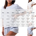 thumbnail image 3 of QINGFSAP Womens Bow Print Lounge Set Pointelle Knit Scalloped Trim Top and Shorts Sleepwear, 3 of 5
