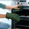 thumbnail image 2 of Green Christmas Tree and Star Pattern Kitchen Oven Mitt and Pot Holder Sets 2 Pcs for Baking, Cooking and Grilling, Heat Resistant Up To 392 °F, 2 of 7