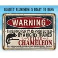 thumbnail image 3 of Metal Sign - Warning Property Chameleon - Durable Metal Sign - Use Indoor/Outdoor - Makes a Cute and Funny Bedroom Decor Under $25 (12" x 18"), 3 of 6