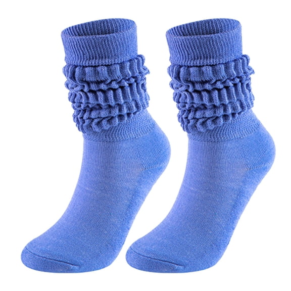 Charmgo Womens Slouch Socks Medium High Tube Boot Socks Fashion and Versatile Socks Men and Women Scrunch Socks Cozy Socks for Women Slouchy Socks for Women Blue2