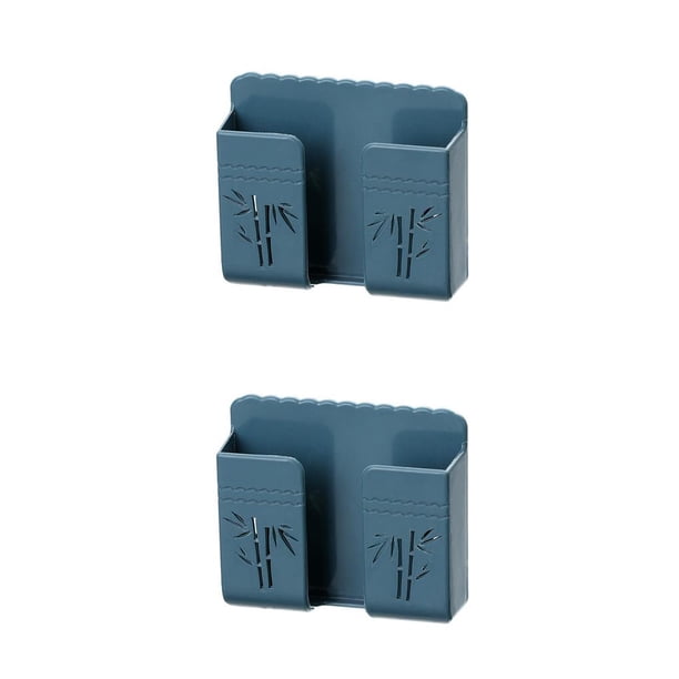 Organizador de almacenamiento de teléfono Bearachild estante de pared adhesivo Universal soporte de artículos diversos azul 2piezas