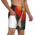 thumbnail image 3 of Picia Retro Space Rocket Launch pattern Mens Swim Trunks with Compression Liner Stretch Beach Shorts Quick Dry with Zipper Pockets No-Chafing Board Shorts-XX-Large, 3 of 9