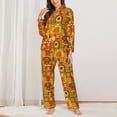 thumbnail image 2 of Disketp Thanksgiving Day Pajamas Set Long Sleeve Sleepwear Womens Button Down Nightwear Pj Sets-{designName}-XX-Large, 2 of 7