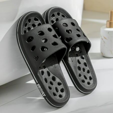 

CHANGSHABR Unisex Solid Colour Leaky Bathroom Slippers Comfy Non Slip Durable Casual Quick Dry Slides For Men‘s & Women‘s Indoor Activities