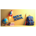 thumbnail image 1 of Colorful Back to School Themed Banner with Rocket Pencil and Backpack Elements Background Party Decors for Classroom Decor School Event Photo Booth Supplies Backdrop, 1 of 4