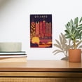 thumbnail image 2 of Atlanta, Georgia, Neon Skyline Birch Wood Wall Sign (6x9 Rustic Home Decor, Ready to Hang Art), 2 of 5