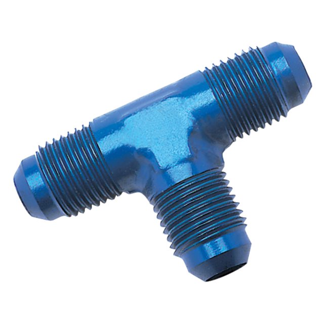 Edelbrock Russell Athletic - RUS-661030 Adaptador en T de aluminio anodizado azul -8AN