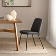 thumbnail image 2 of Bouclair Black Faux Leather and Metal Dining Chair, 2 of 6
