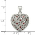 thumbnail image 2 of FB Jewels Sterling Silver Rhodium-plated w/Garnet Heart Pendant, 2 of 2