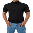 thumbnail image 2 of T-Shirt à Col Roulé pour Hommes, Manches Courtes, chandail-Over, sous-Vêtement de Base Extensible, Léger, 2 of 6