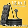thumbnail image 4 of LOVEVER Flat Plug Surge Protector Outlet Extender Power Strip with 5ft/10ft Thin Flat Extension Cord  8 Widely Distributed AC Outlets  4 USB Charging Ports (2 USB A & 2 USB C)  Desk Charg, 4 of 6