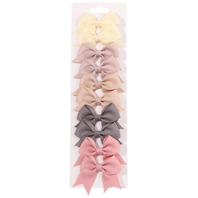 Pinzas para el pelo con lazo para niña, lazos hechos a mano, horquilla, pasadores, accesorios para el cabello, 10 unids/set
