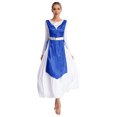 thumbnail image 1 of Yeahdor Tunique Métallique Sans Manches à Ourlet Irrégulier pour Danse de Louange pour Femmes, Robe de Danse Lyrique de Culte, Bleu, P/M, 1 of 7