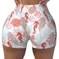 thumbnail image 2 of Susaid Tropical Corals Seahorse Print Intensify Workout Shorts for Women Seamless Scrunch Short Gym Yoga Running Sport Active Exercise Fitness Shorts-Medium, 2 of 8