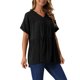 thumbnail image 4 of INSPIRAR CHIC Blusas de Verano para Mujeres, Tops Casual de Cuello en V, Camiseta Suelta de Manga Corta, Blusa Peplum, Túnicas L Negra, 4 of 6