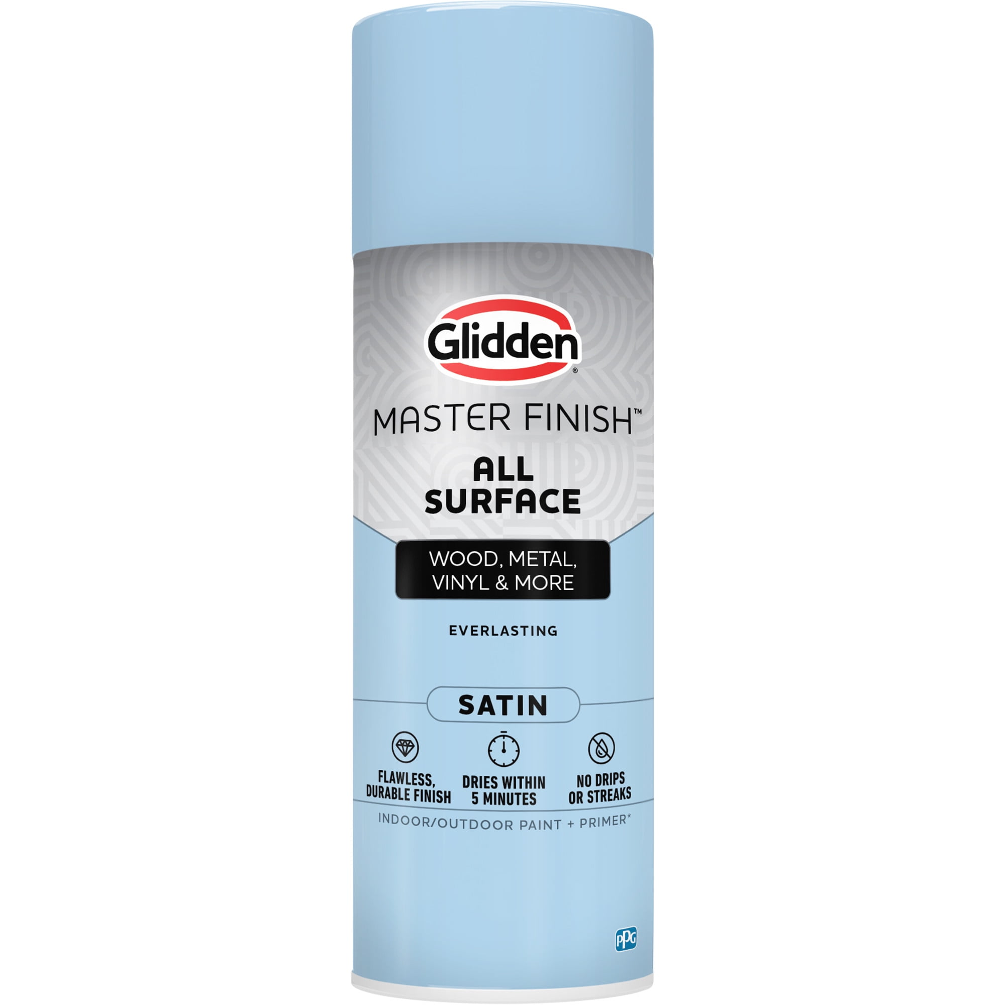 (6 pack) Glidden Master Finish 12 oz. Satin Everlasting Interior/Exterior All Surface Spray Paint and Primer