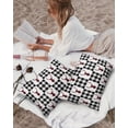 thumbnail image 3 of Pack of 2 Outdoor Pillow Covers, Merry Christmas Winter Elk Black and White Plaid Waterproof Square Throw Pillowcase Cushion Decorative Pillow Covers for Couch Patio Tent, 20x12 in, 3 of 6