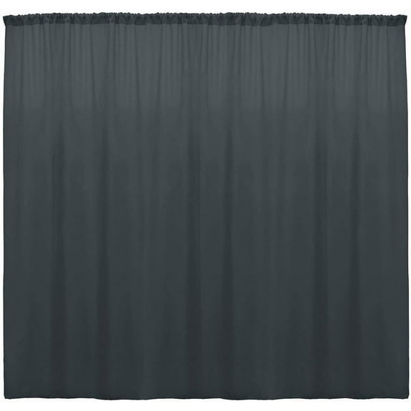 Polyester Poplin Backdrop Drapes Curtain Panel/Curtain Room Divider (Charcoal, 10 Feet Wide x 9 Feet High Single Panel)