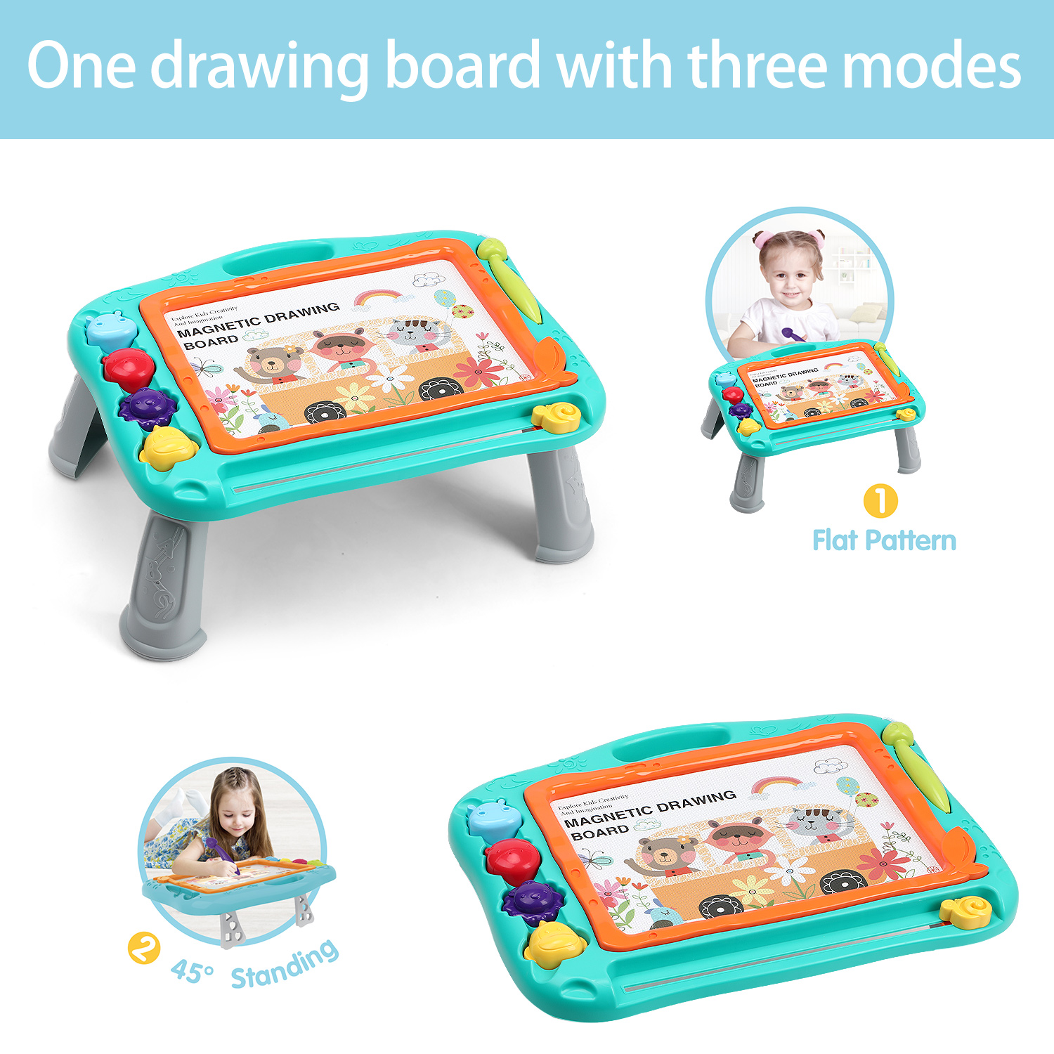 Magnetic Drawing Board Set for Kids and Toddlers. Large 15.35 Inch Magna  Doodle Writing Pad Comes with a Travel Size Sketch Doodle Board.Orange  F-455 