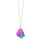thumbnail image 2 of Collar de cadena de piedra multicolor transparente con colgante de cristal (formas y tamaños enviados al azar), 2 of 8