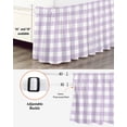 thumbnail image 3 of Plaid Purple Rural Style,Wrap Around Bed Skirts for California King Bed 16" Drop,Bed Skirt with Adjustable Elastic Belt Dust Ruffle Bed Valance Rural Abstract Geometric Lattice Bed Frame Cover, 3 of 7