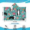 thumbnail image 2 of Australian Shepherd Pioneer Flower Hooded Bath Towel，50"x30" for Ages 3 To 12 Kids, Quick Dry Lightweight Soft Microfiber Hood Beach Towel Cover Up for Kids, 2 of 7