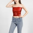 thumbnail image 2 of Mgmyaa Women's Casual Tube Top Square Neckline Pull-On Sequin Stretchable Skinny Solid Color for Casual, 2 of 8