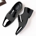 thumbnail image 4 of Tawop Dress Shoes for Men Faux Leather Casual Comfy Fashion Pointy Toe Gray Size:9.5, 4 of 9