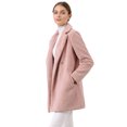 thumbnail image 4 of Allegra K Abrigo de felpa sintética liviana con botones cruzados y bolsillos para mujer Rosa S Unique Bargains abrigo, 4 of 6