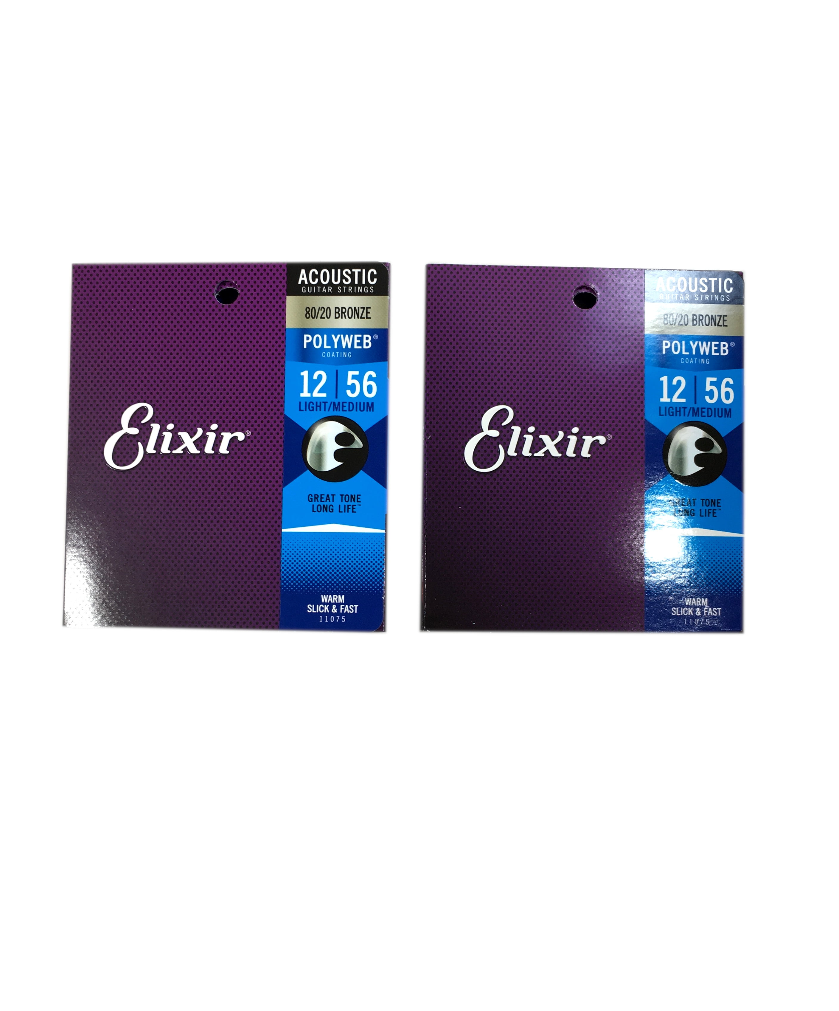 Elixir Light Guitar Strings 2Pack Medium Polyweb Acoustic Guitar