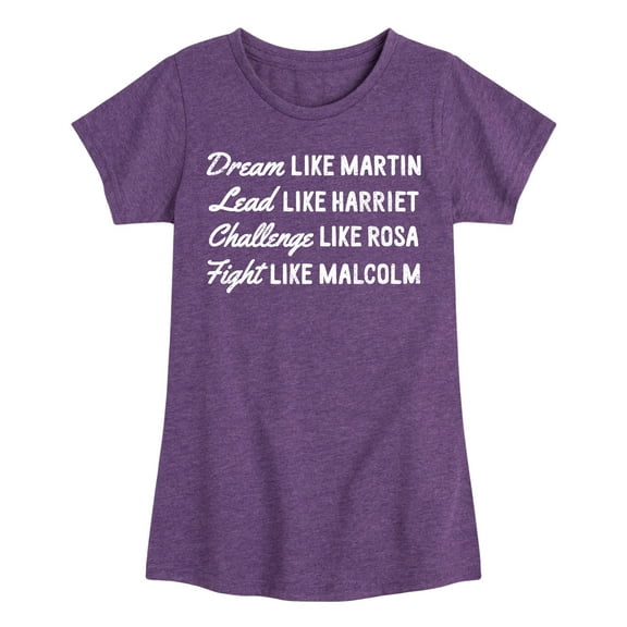 Instant Message - Dream Like Martin - Toddler and Youth Girls Short Sleeve T-Shirt