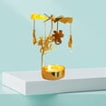 thumbnail image 4 of Fusipu Candle Holder for Christmas Decoration Rotary Candle Holder Spinning Golden Alloy Leaves Carousel Candlestick for Wedding Party Table for Weddings, 4 of 8